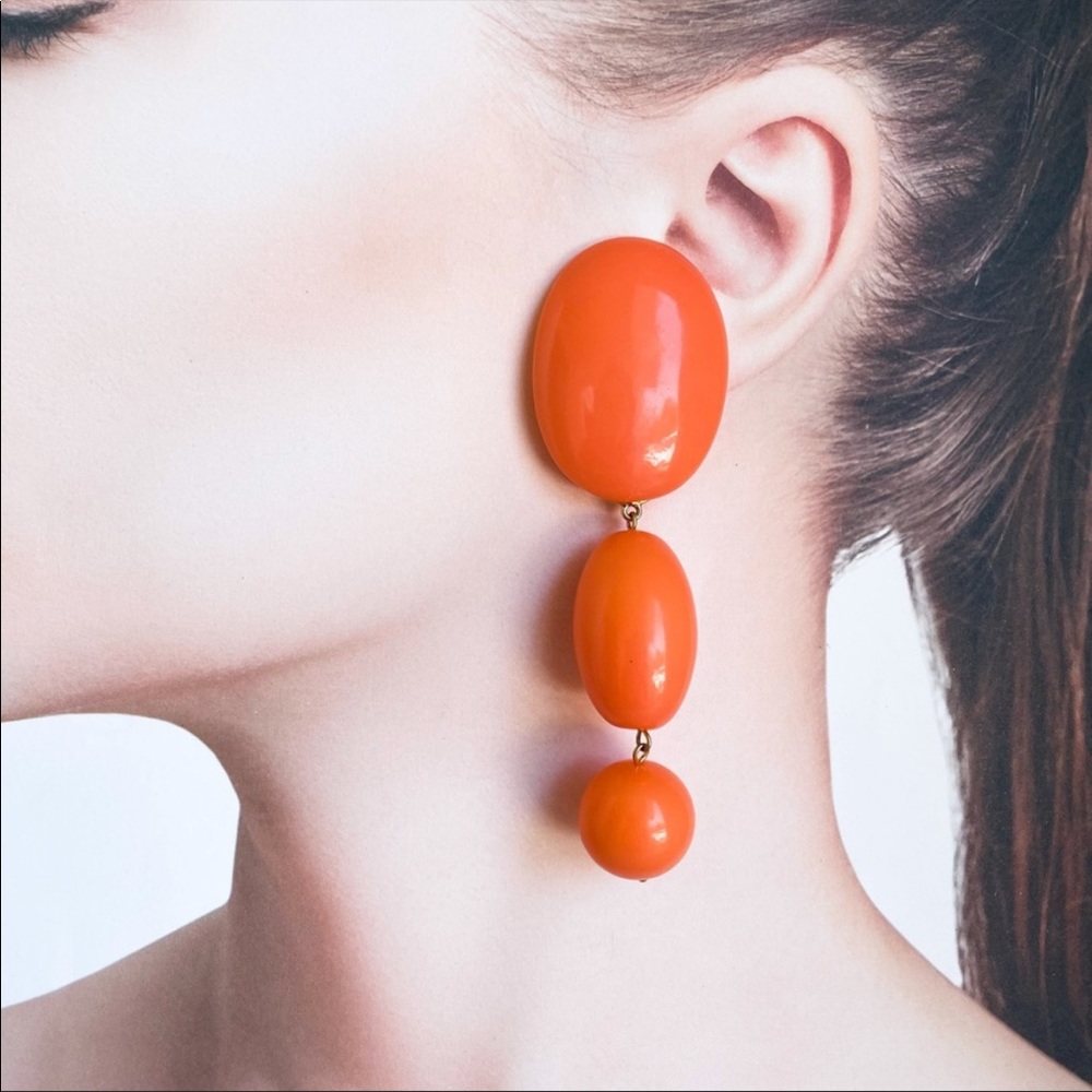 LELE SADOUGHI RESIN BUBBLE DROP EARRINGS Orange